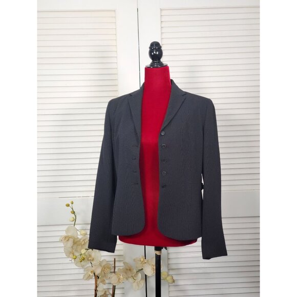 Ann Taylor Womens Black Notch Collar 5 Button Blazer Jacket Sz 6 P 1540 - Picture 6 of 12